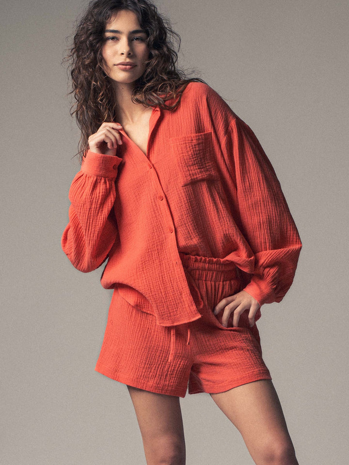 set coastal breeze cotton gauze set - coral (additional view)