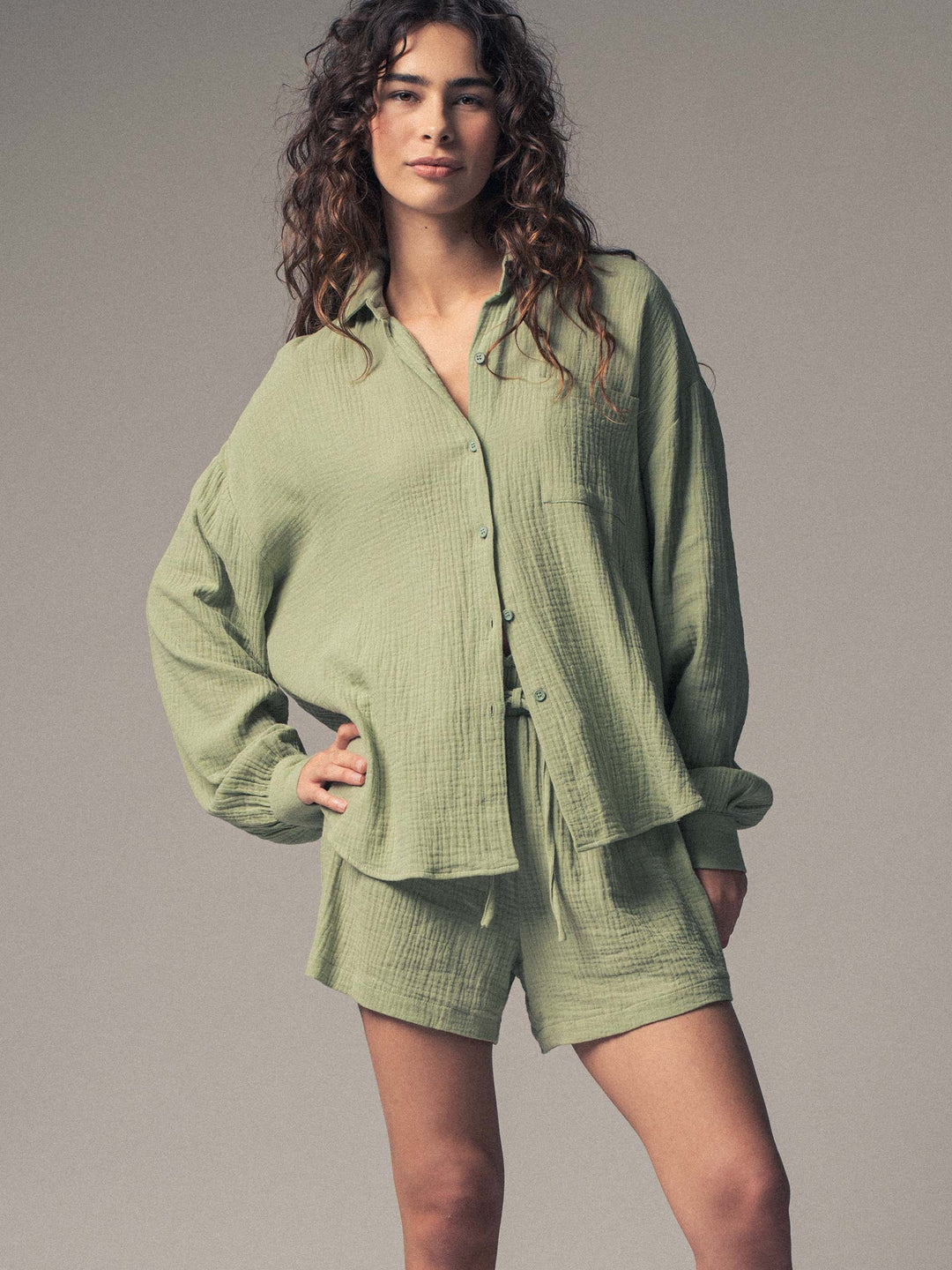 set coastal breeze cotton gauze set - sage (additional view)