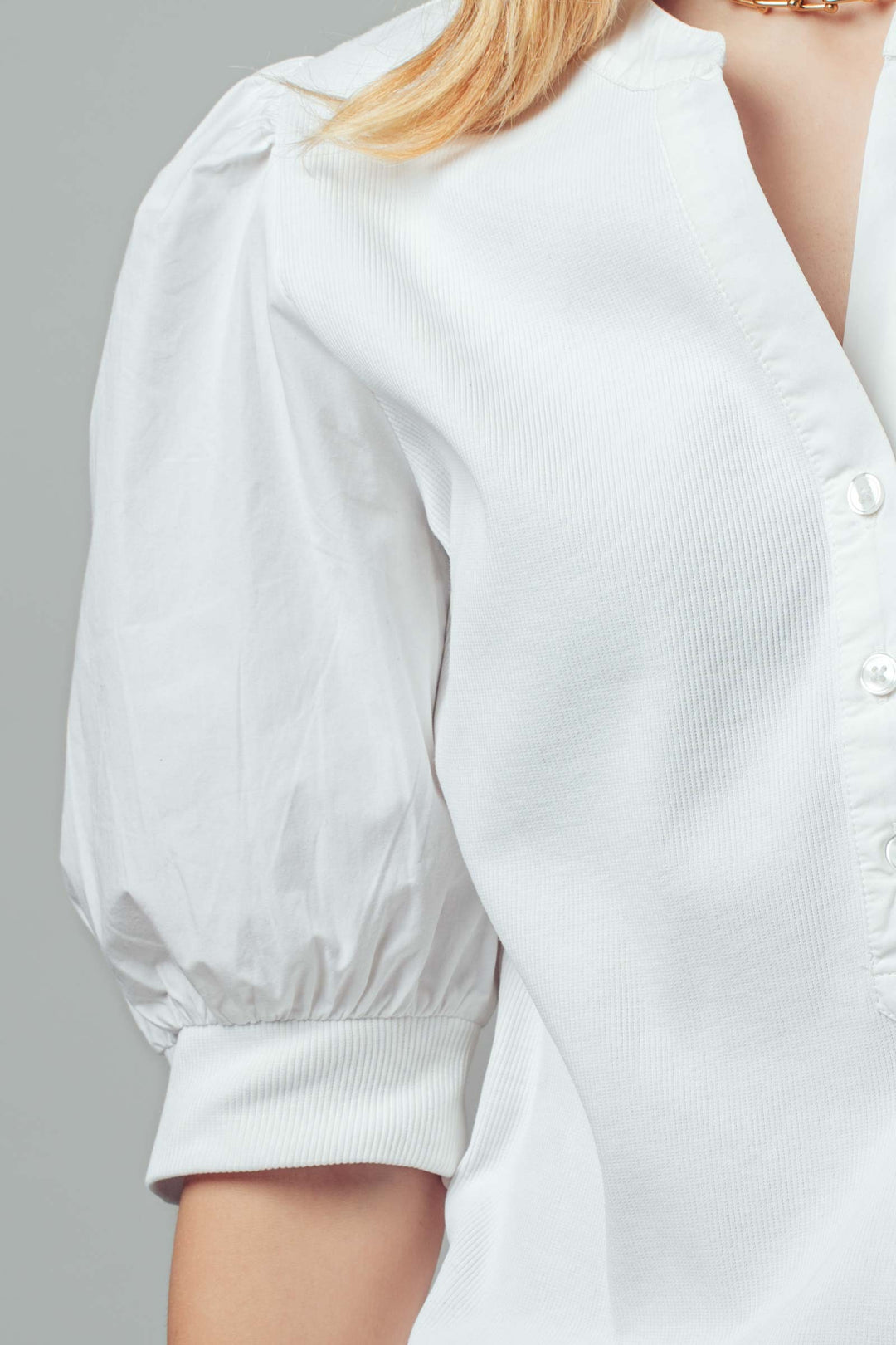 half sleeve puff blouse - ivory (additional view)