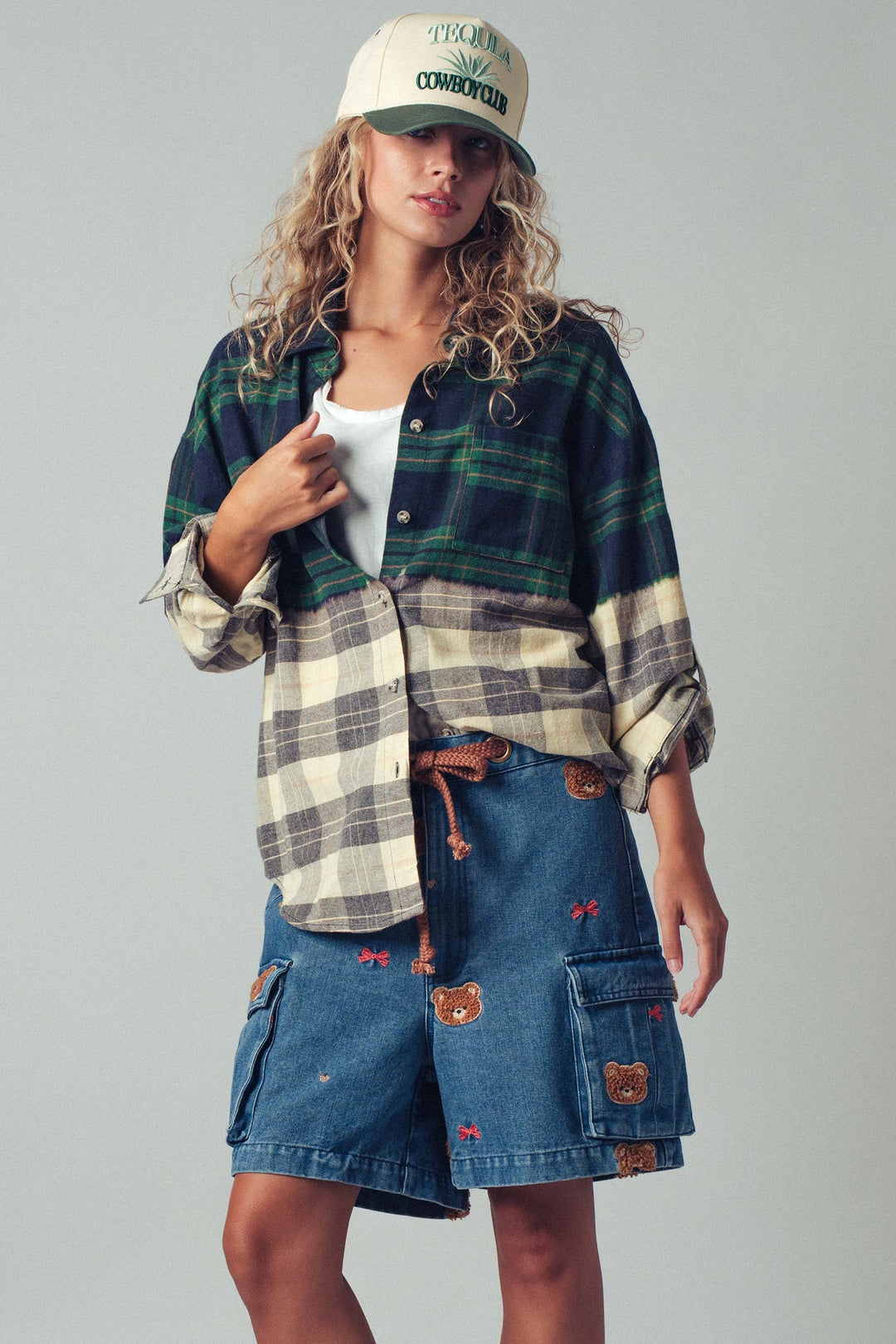 Half Gradient Flannel Shirt