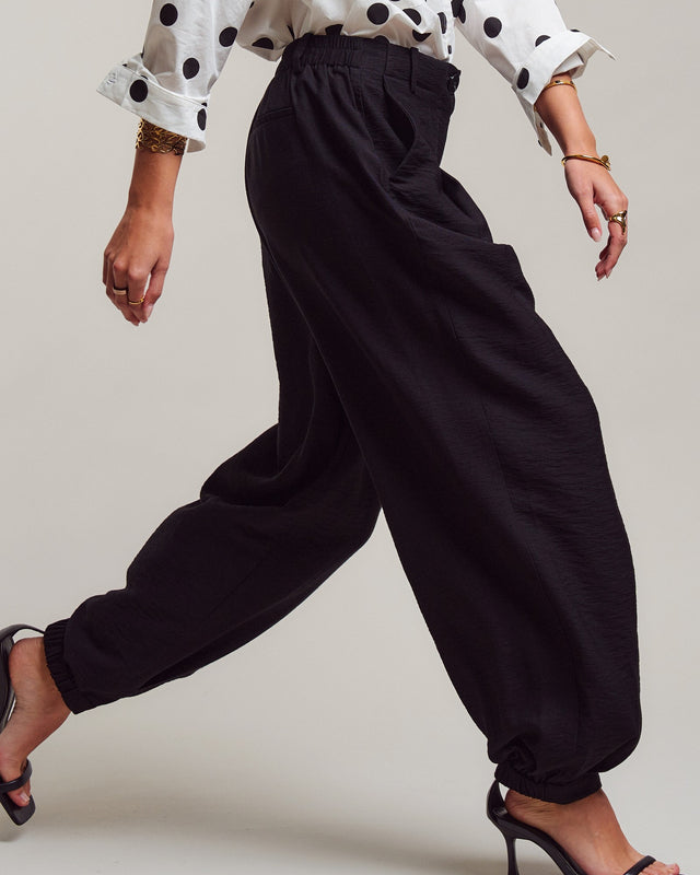 bardot balloon pant - black