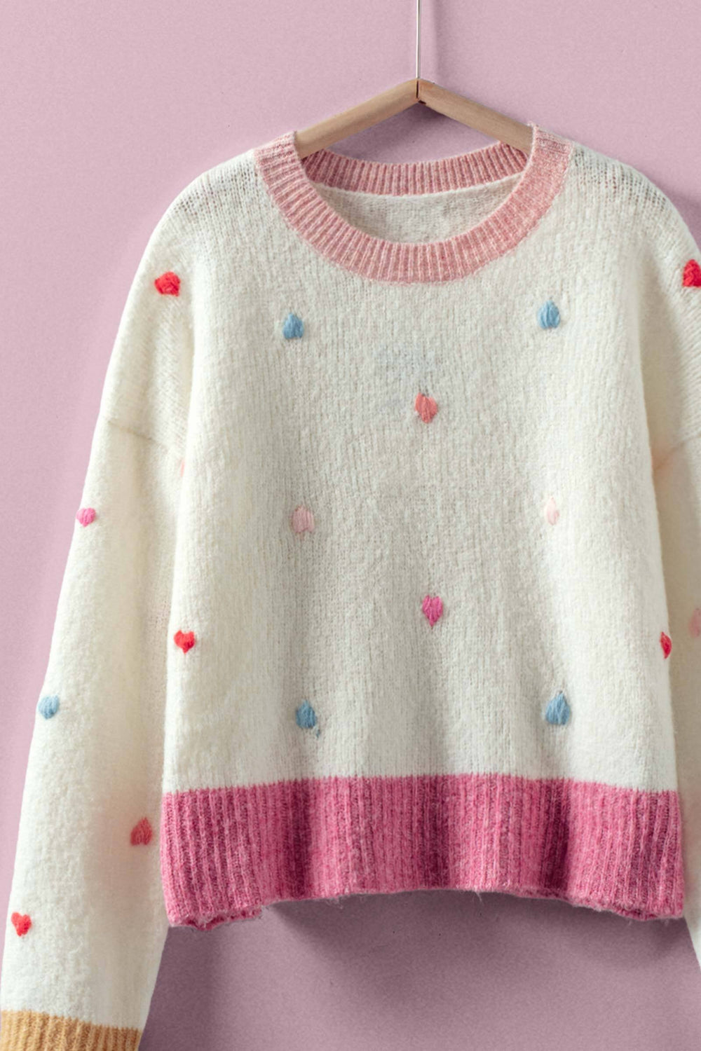 heart stitch knit sweater - ivory (additional view)