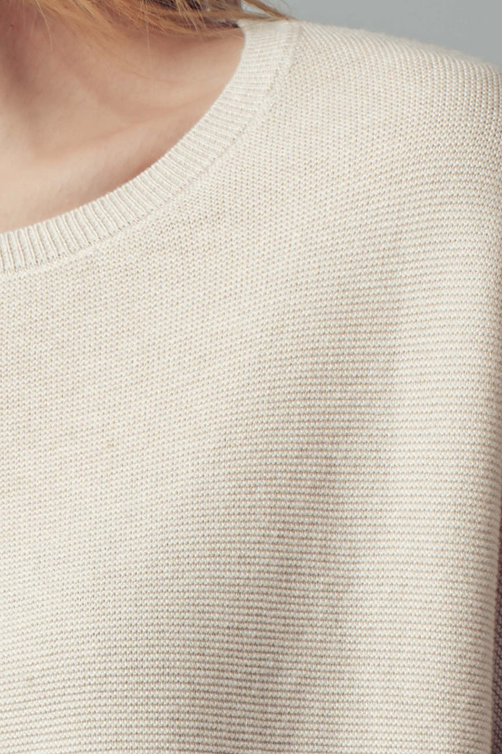 dolman short sleeve knit top - natural (additional view)