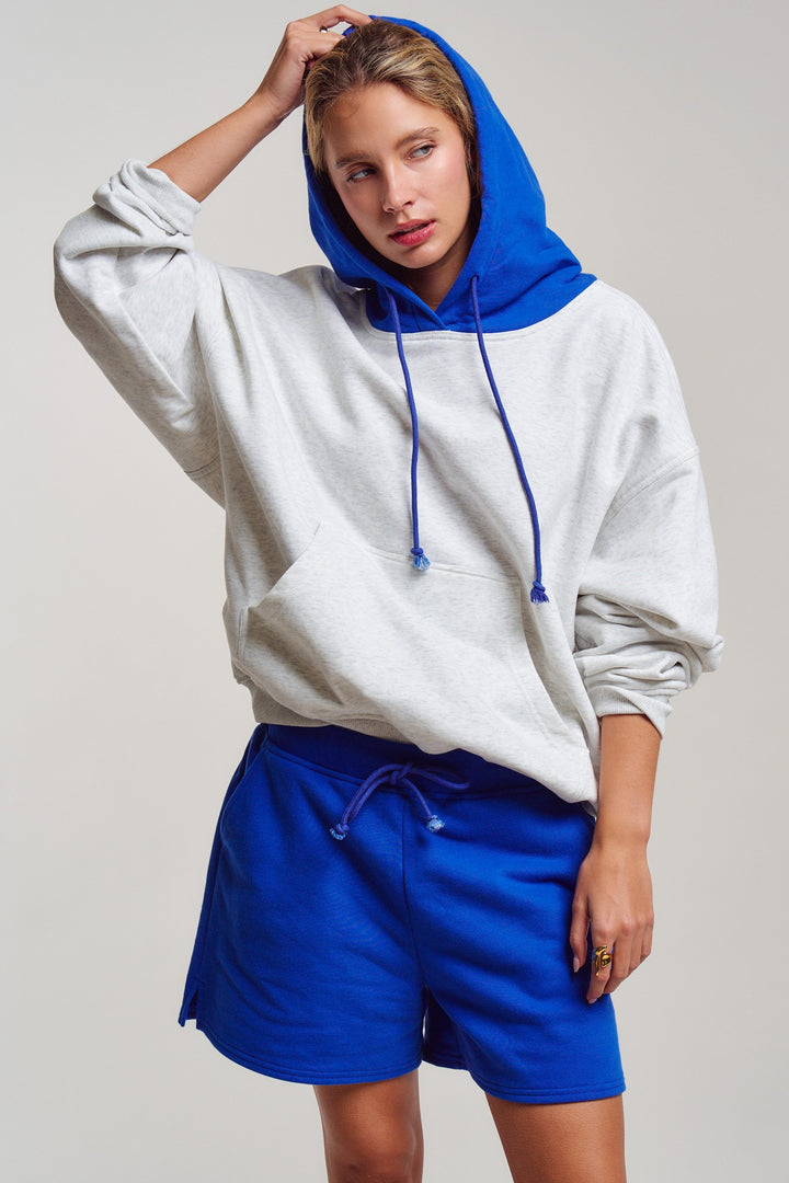 varsity sweat shorts - blue (additional view)
