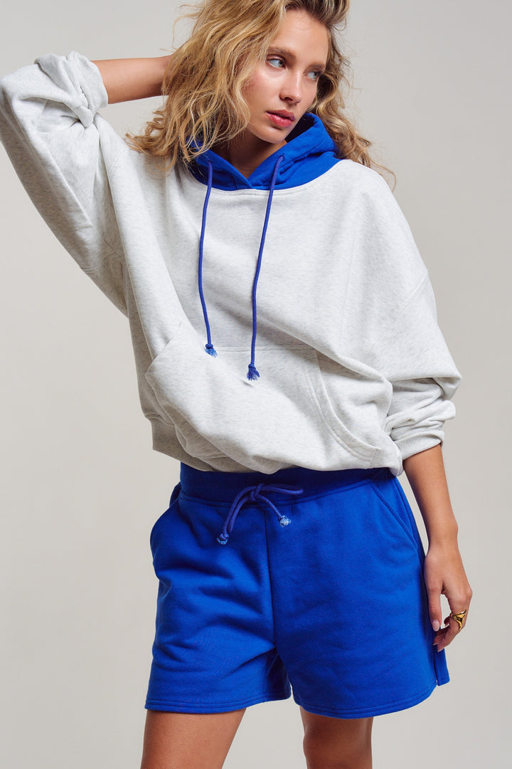 varsity sweat shorts - blue (additional view)