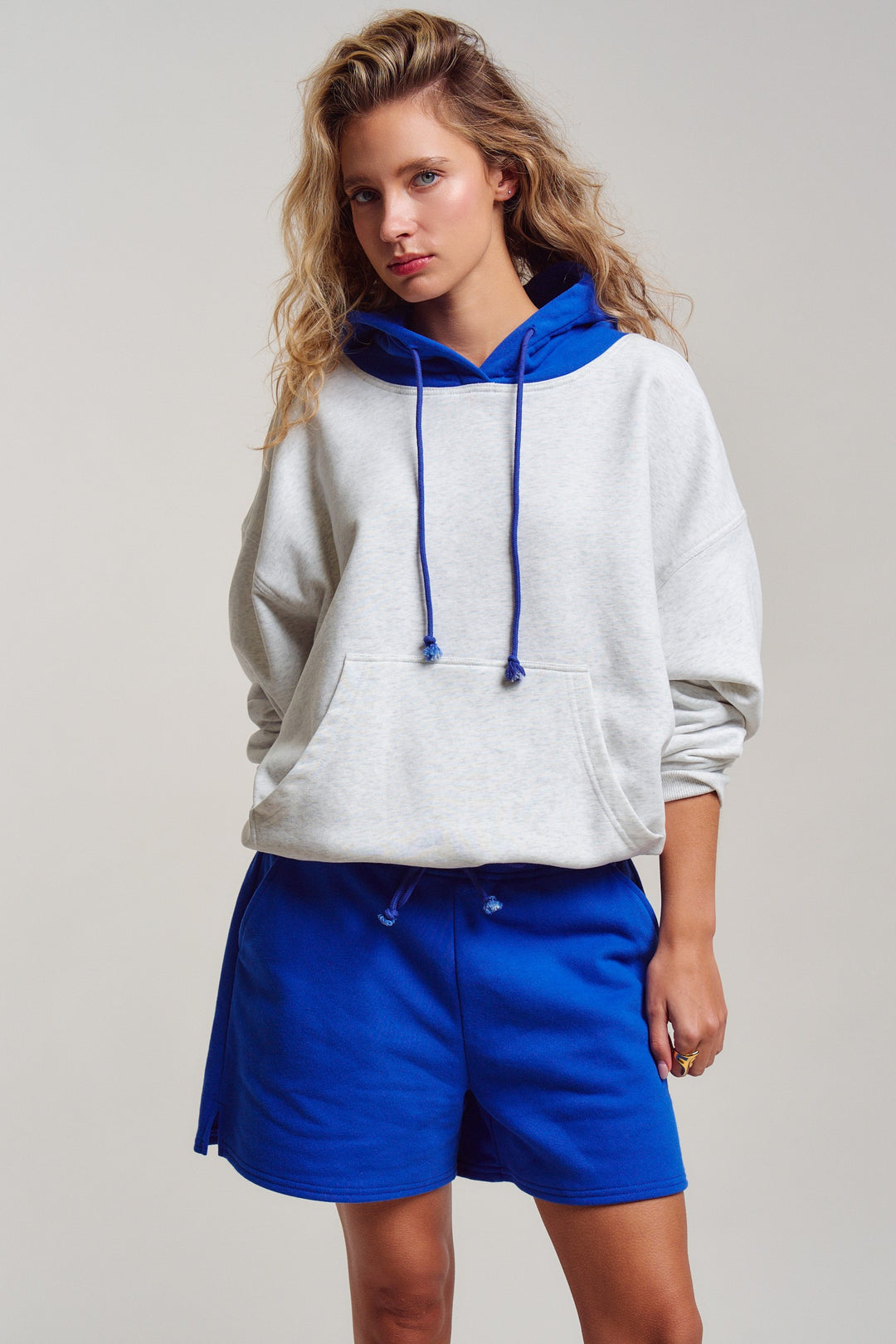 varsity sweat shorts - blue (additional view)