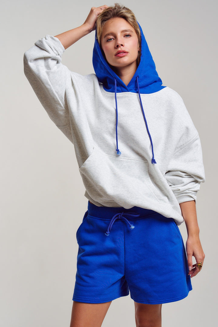 varsity sweat shorts - blue (additional view)