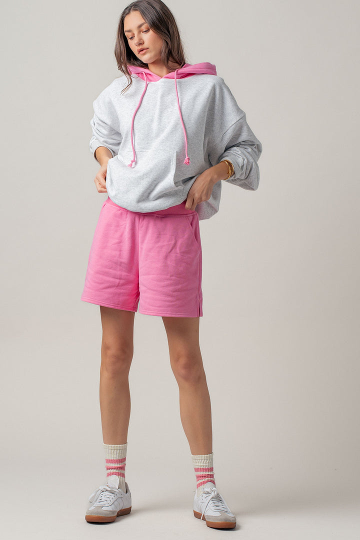 varsity sweat shorts - pink (additional view)