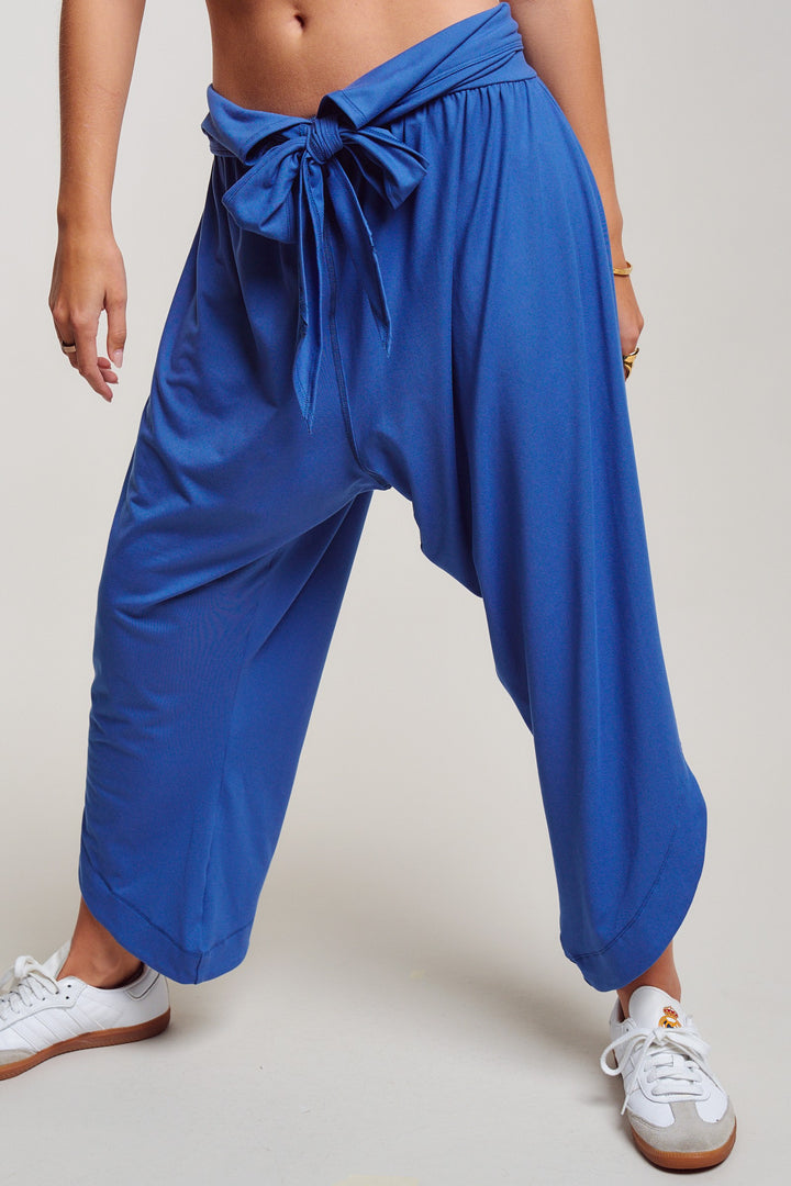 boho tie waist pant - blue (additional view)