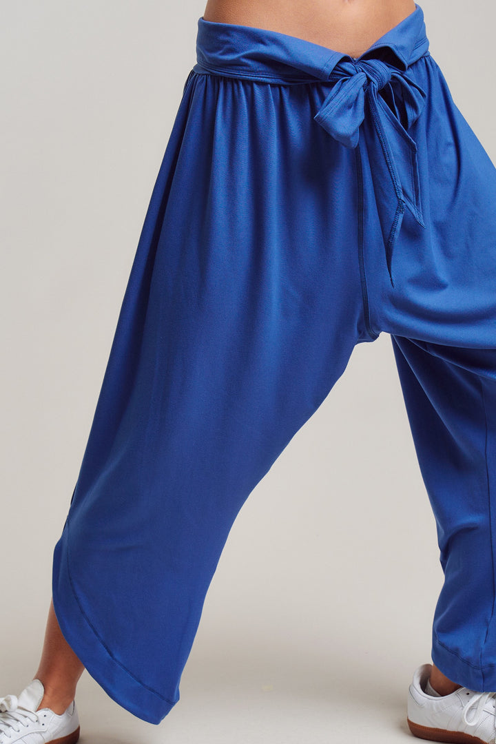 boho tie waist pant - blue (additional view)