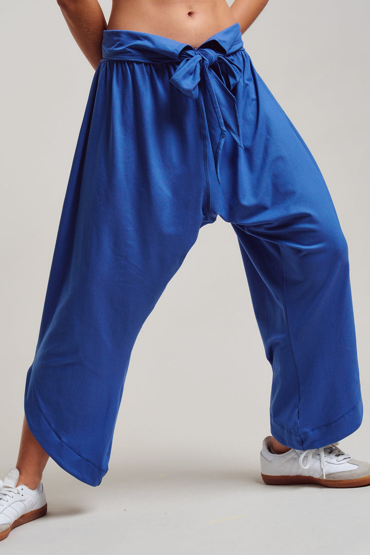 boho tie waist pant - blue (additional view)