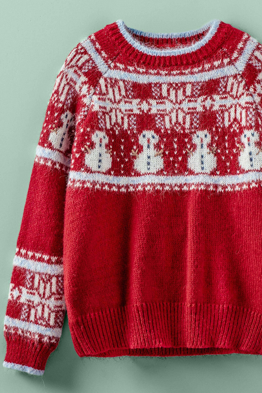snowman fair isle sweater - red