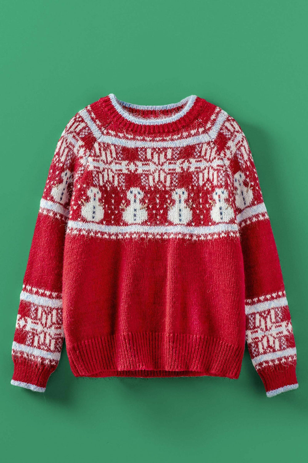 snowman fair isle sweater - red (additional view)