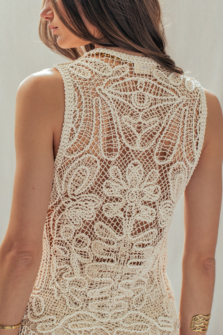 the riviera crochet vest - ivory (additional view)
