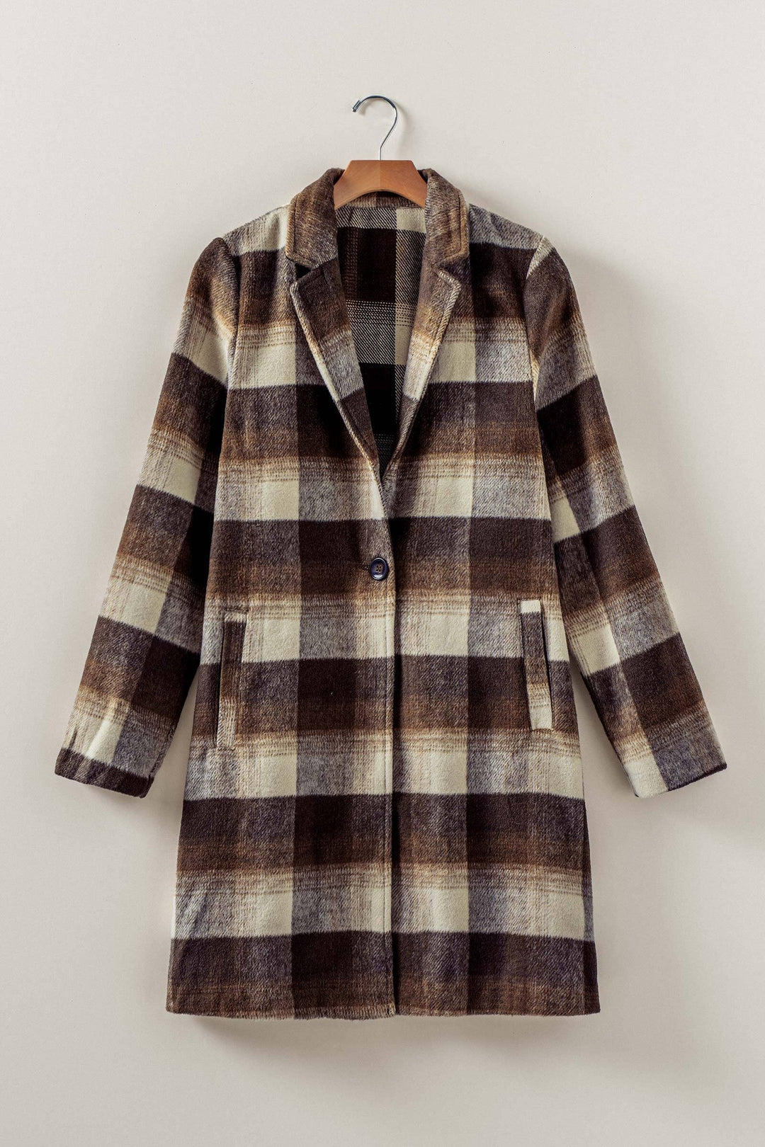single breasted coat - chocolate