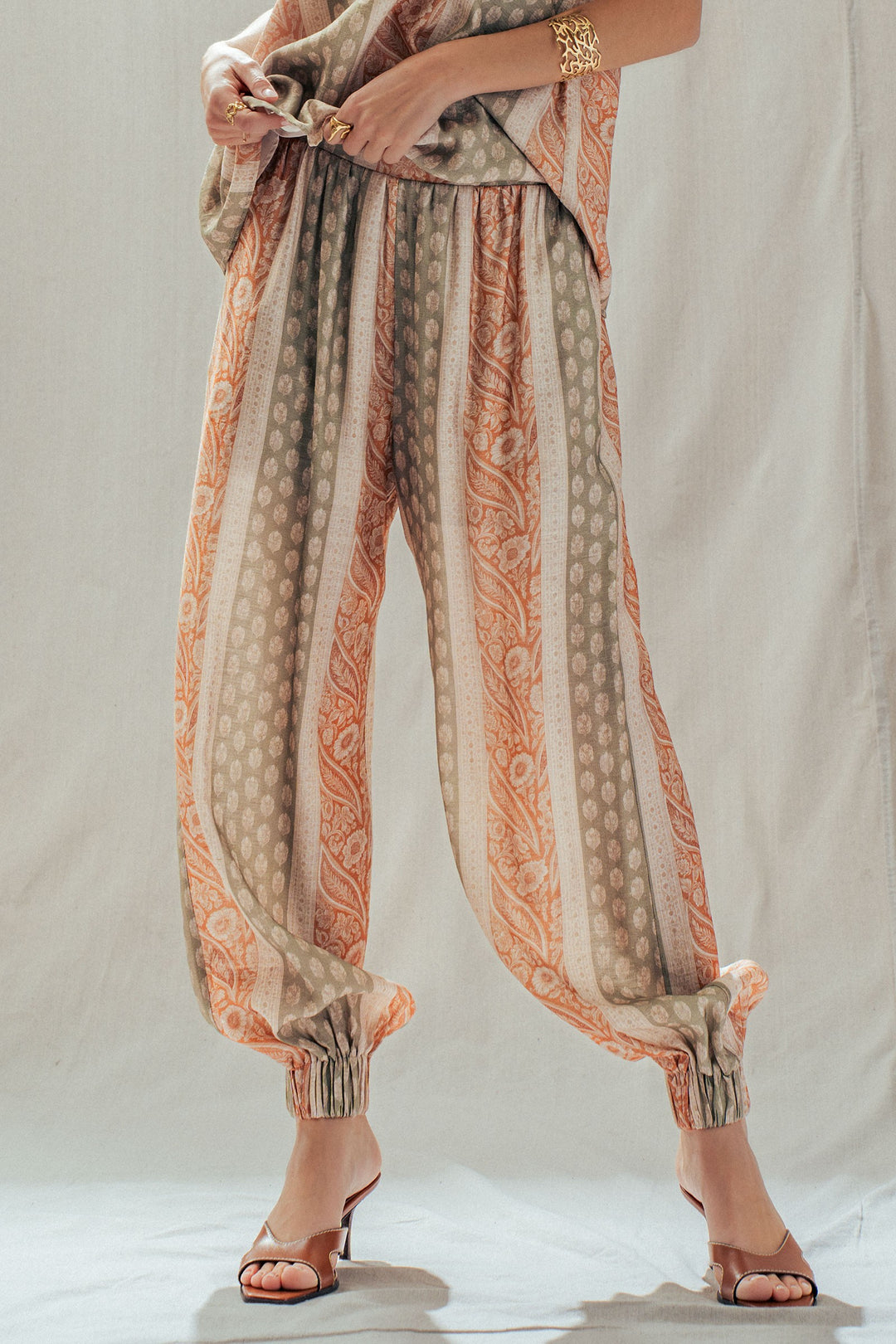 patchwork jogger pants - multi