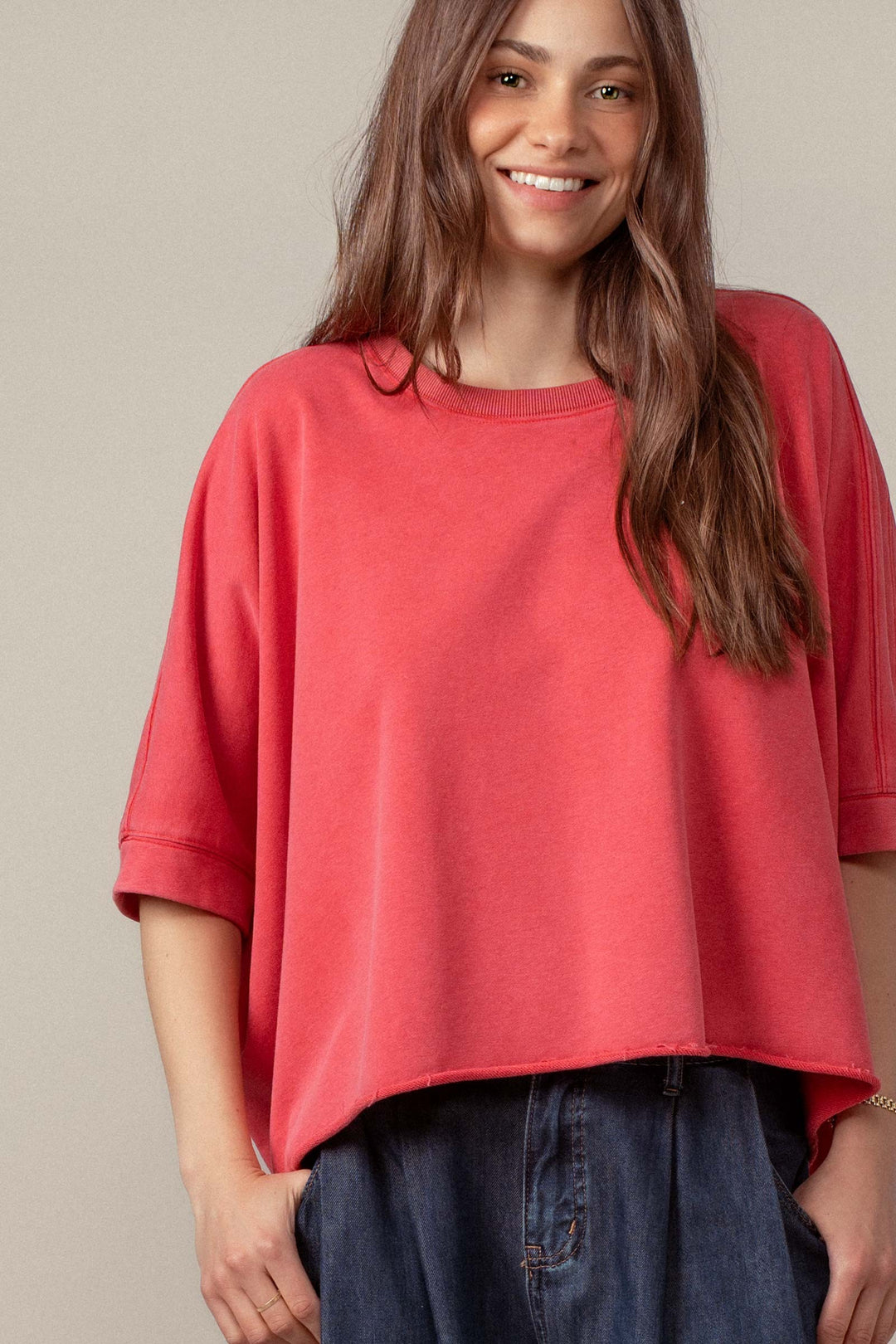 Vintage Washed Relaxed Crop Top