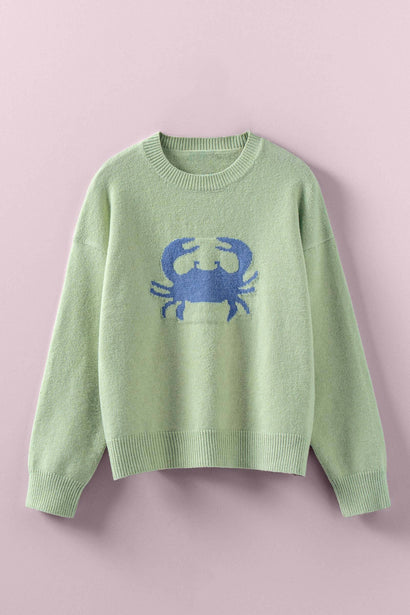 Navy Crab Crewneck Sweater
