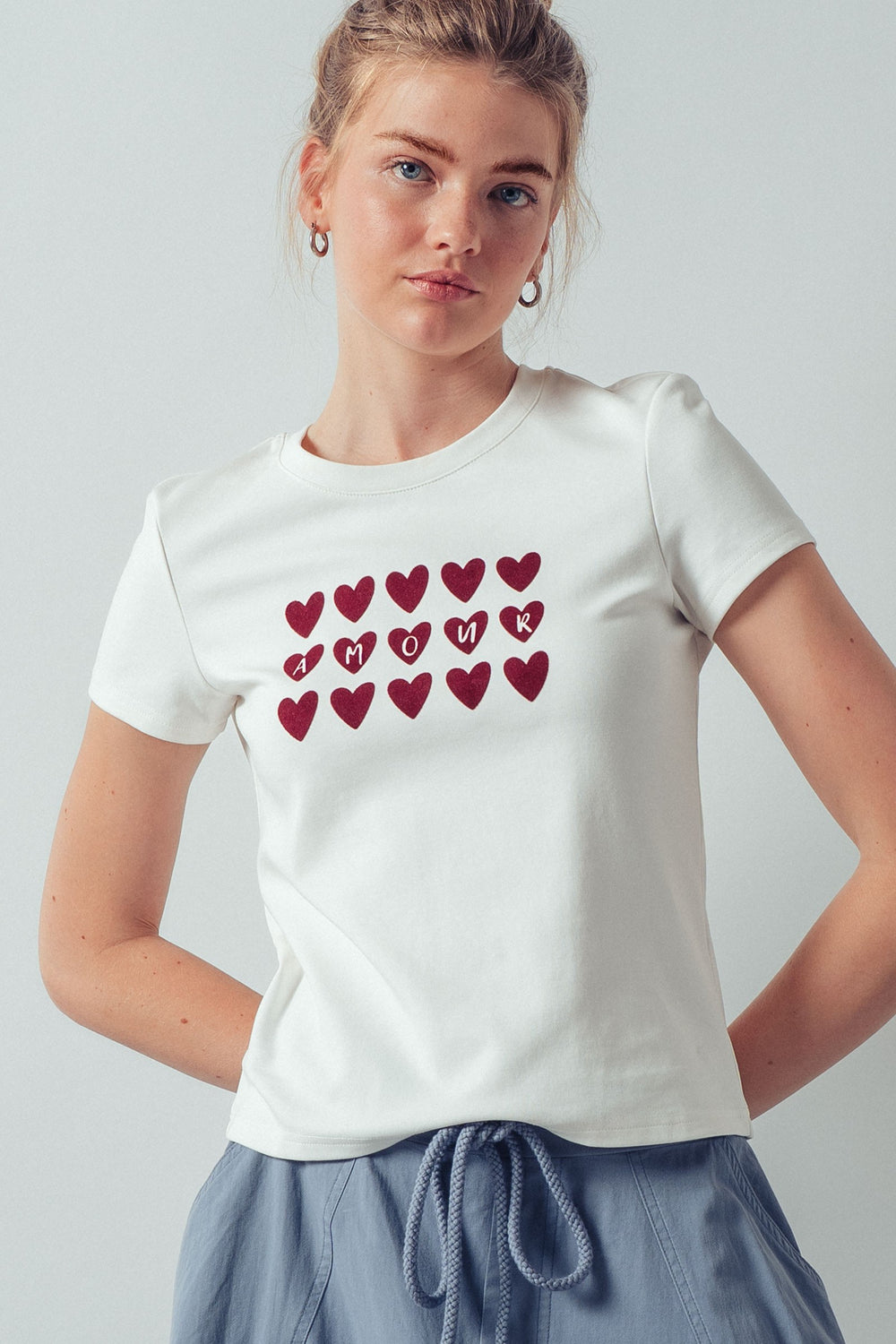 amour hearts t shirt - white (additional view)