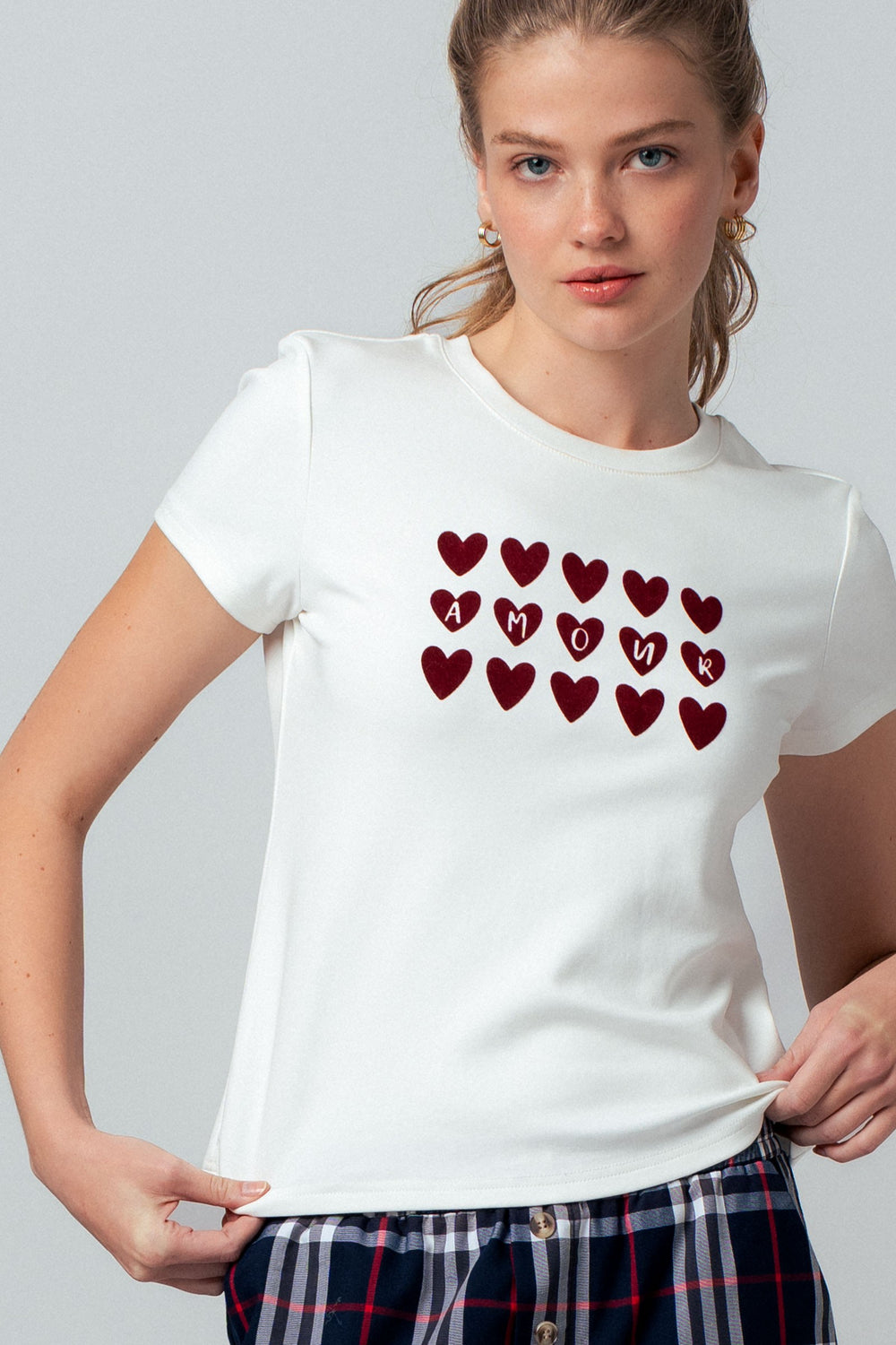 amour hearts t shirt - white (additional view)