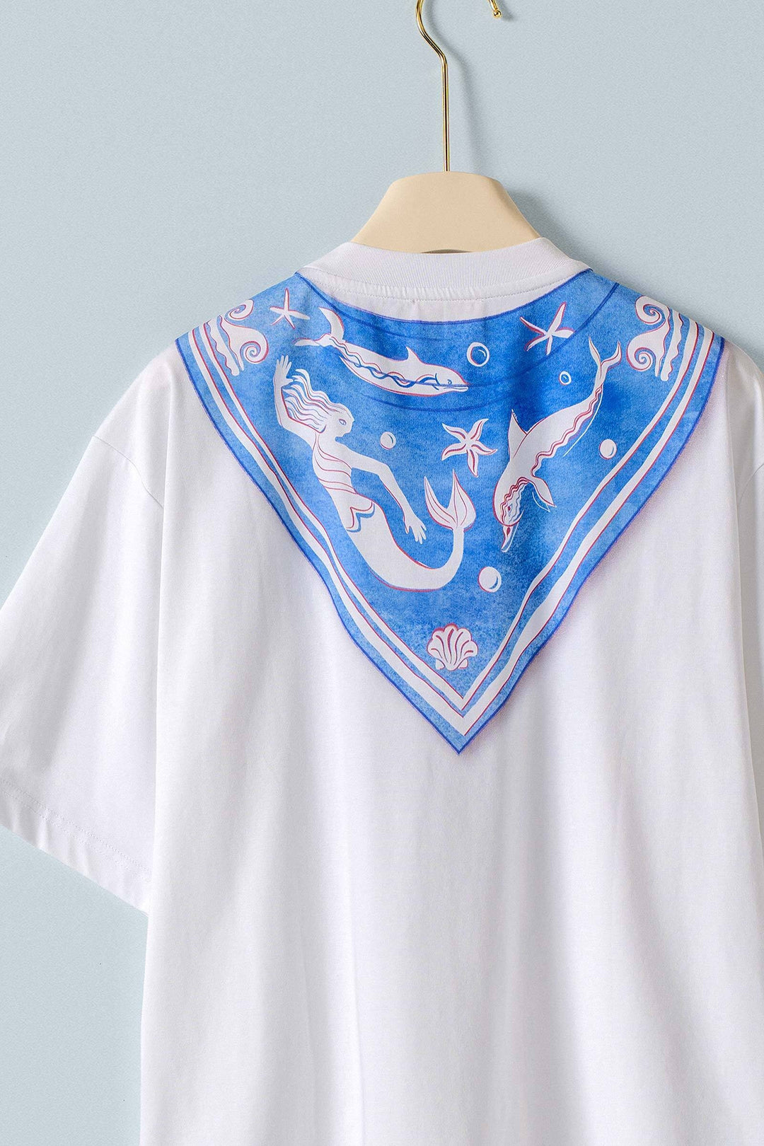 coastal chic scarf graphic tee - white (additional view)