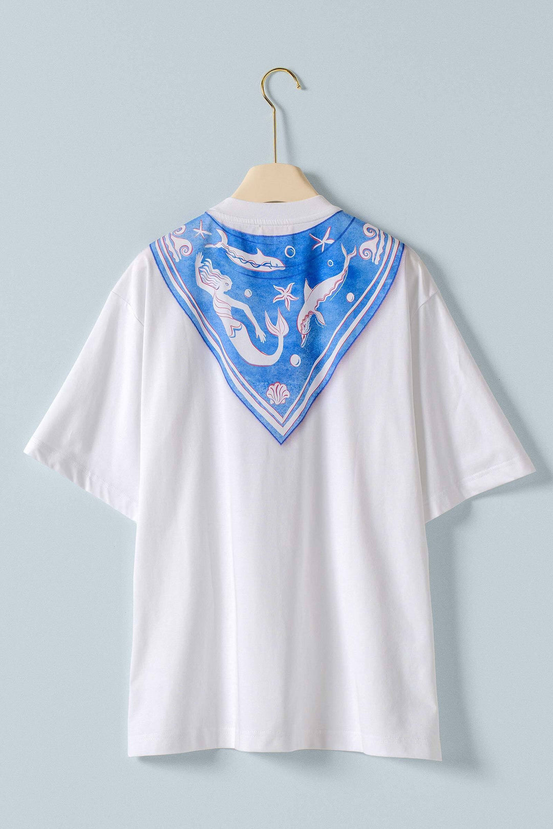 coastal chic scarf graphic tee - white (additional view)