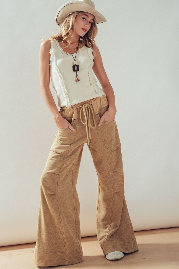 fringe knit tank top - ivory (additional view)