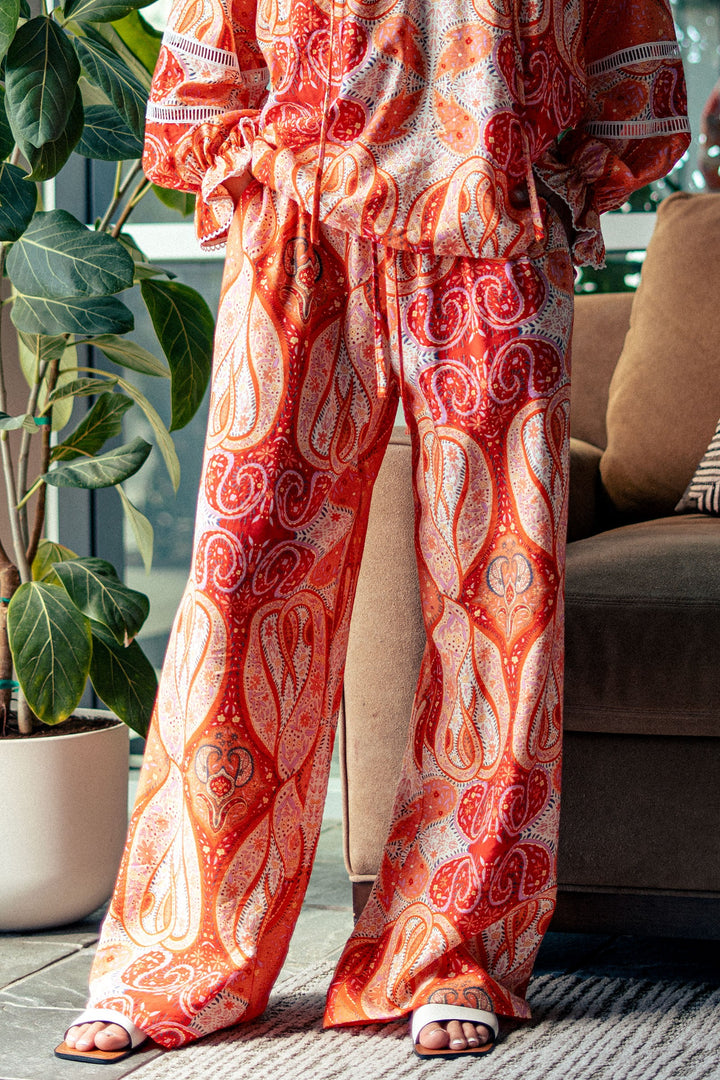 0924-4682 | Sunset Paisley Wide-Leg Palazzo Pants