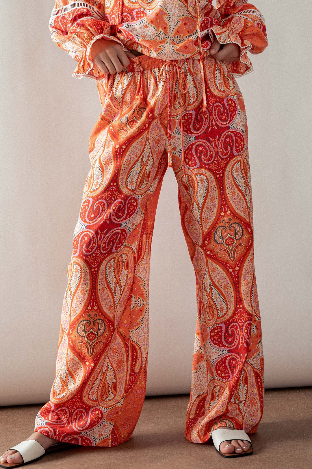 0924-4682 | Sunset Paisley Wide-Leg Palazzo Pants