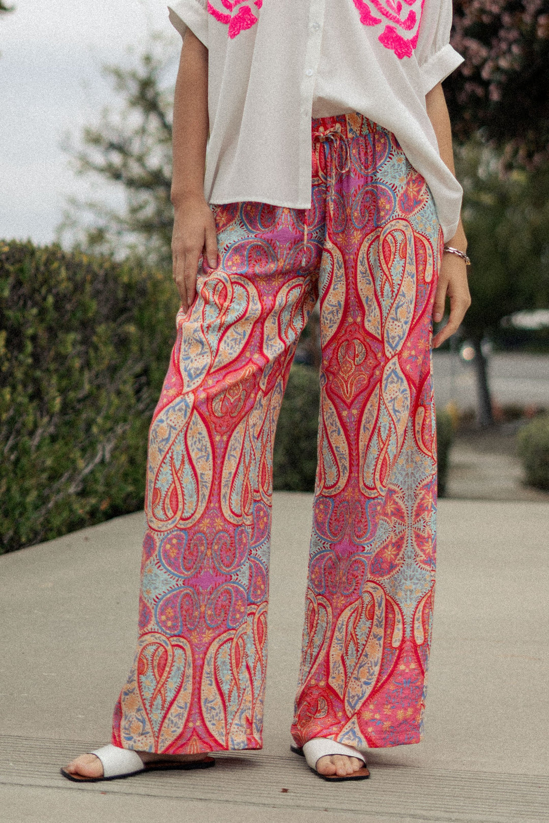 0924-4682 | Sunset Paisley Wide-Leg Palazzo Pants