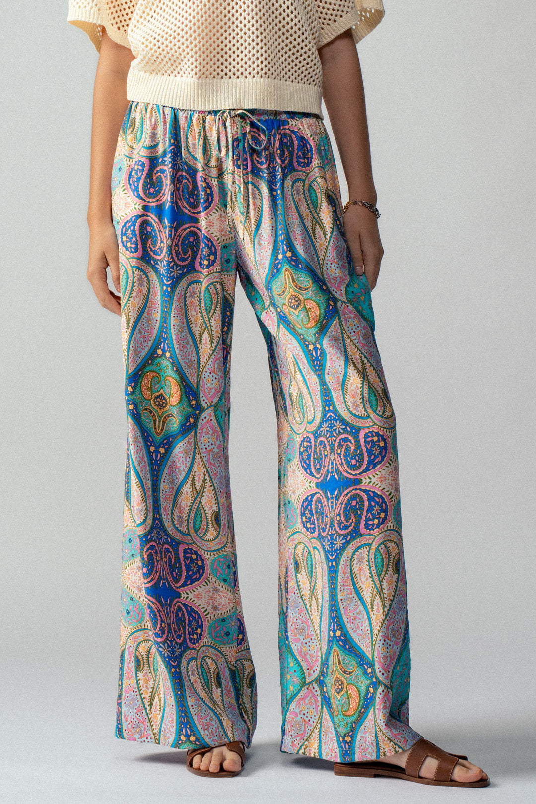 0924-4682 | Sunset Paisley Wide-Leg Palazzo Pants