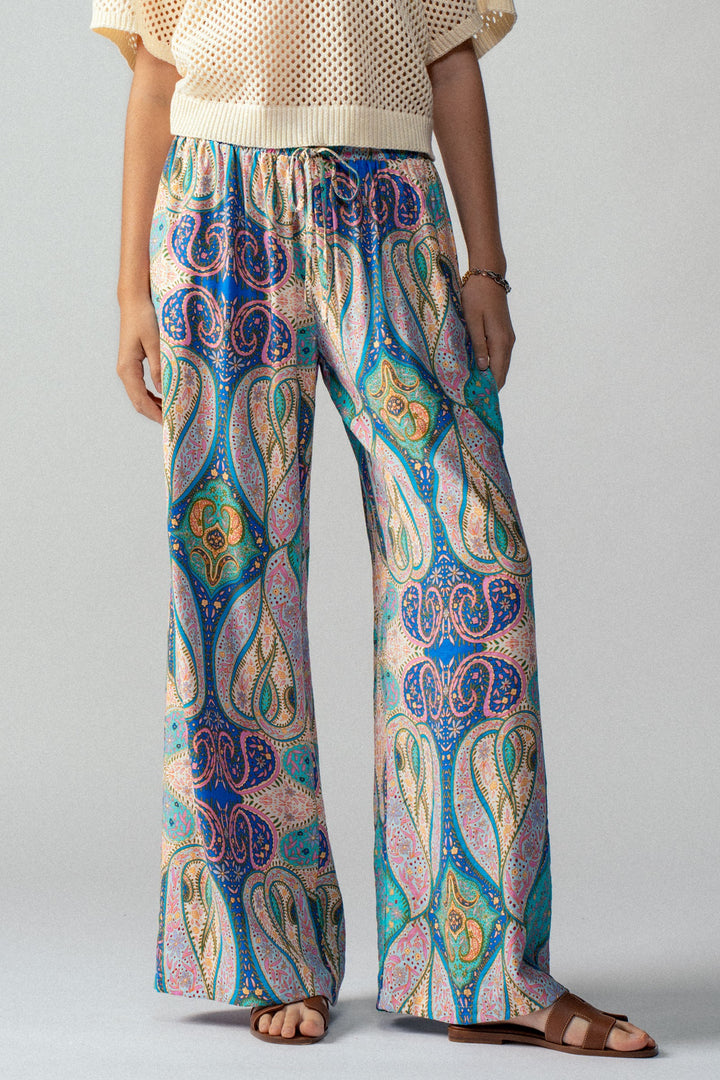 0924-4682 | Sunset Paisley Wide-Leg Palazzo Pants