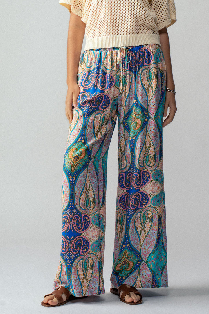 0924-4682 | Sunset Paisley Wide-Leg Palazzo Pants