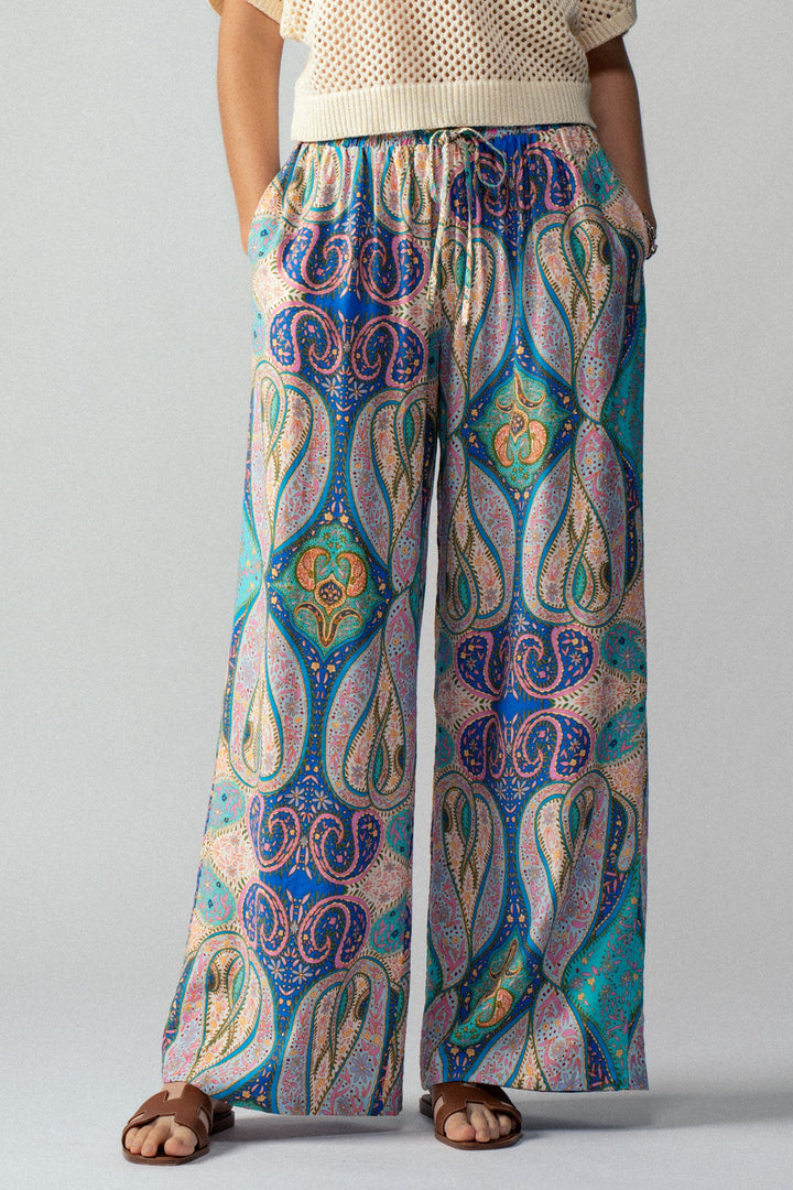 0924-4682 | Sunset Paisley Wide-Leg Palazzo Pants
