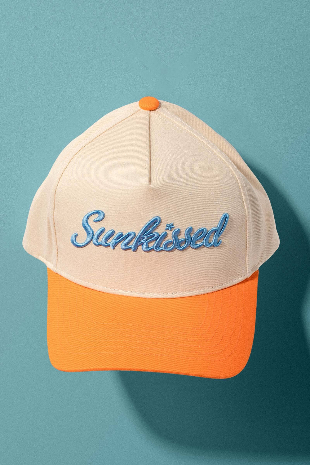 sunkissed embroidered summer trucker hat - orange