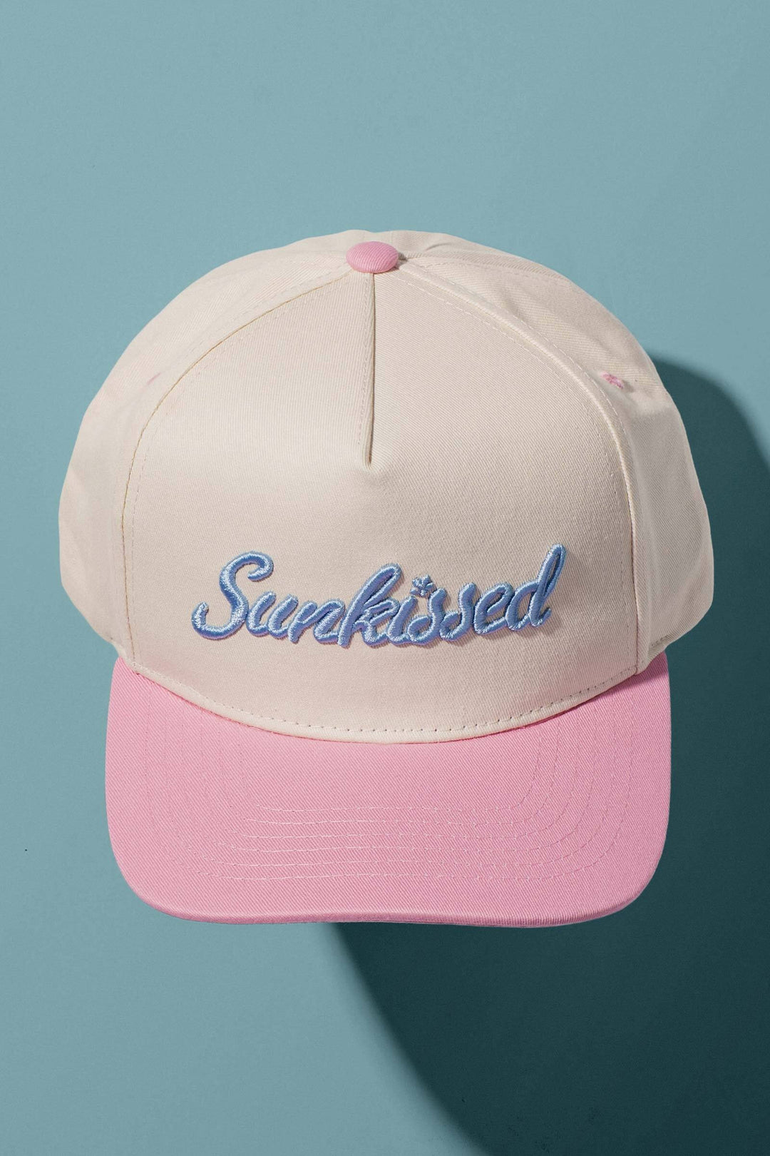 sunkissed embroidered summer trucker hat - pink