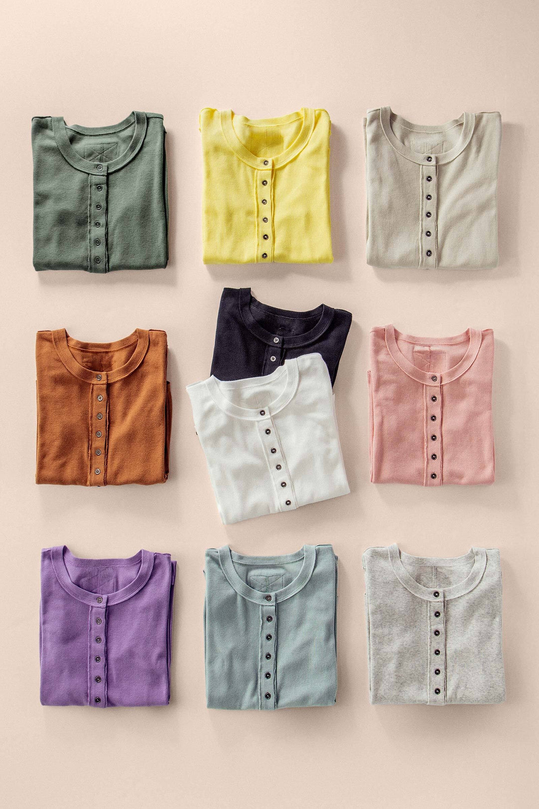 long sleeve henley top in soft ribbed knit - default (additional view)