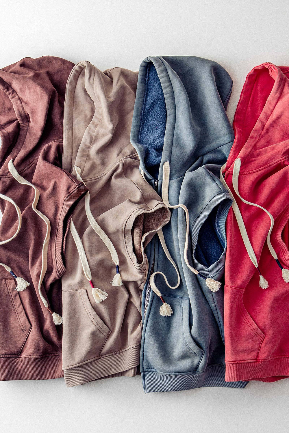 vintage washed french terry sleeveless hoodie - default (additional view)