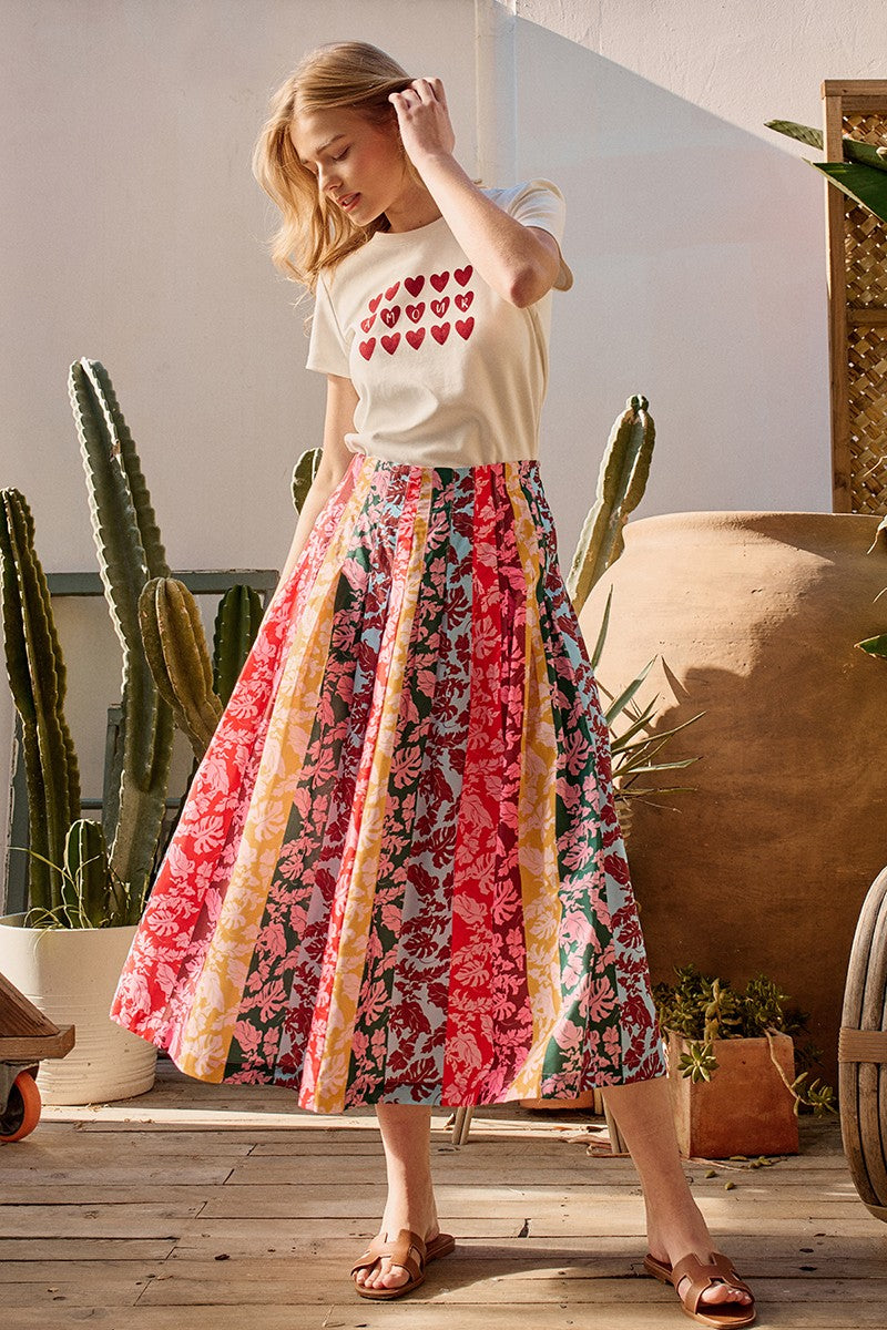 stripe floral skirt - muliti (additional view)