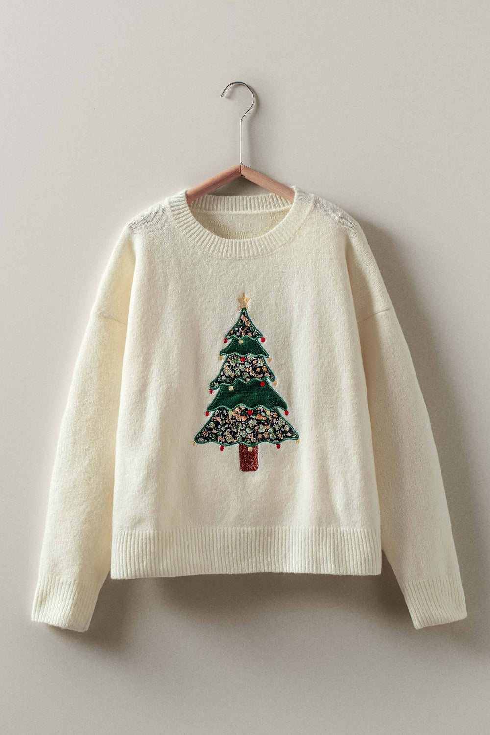 holiday christmas cheer tree sweater - ivory (additional view)