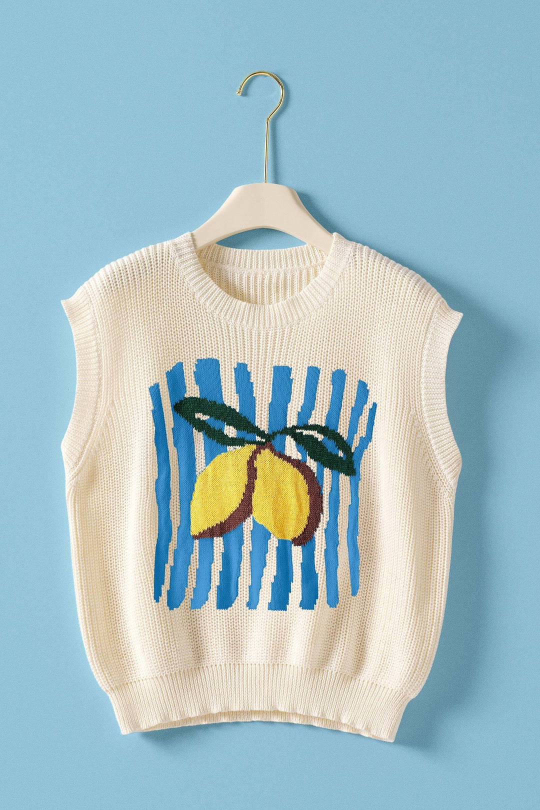 seaside citrus sweater vest - ivory