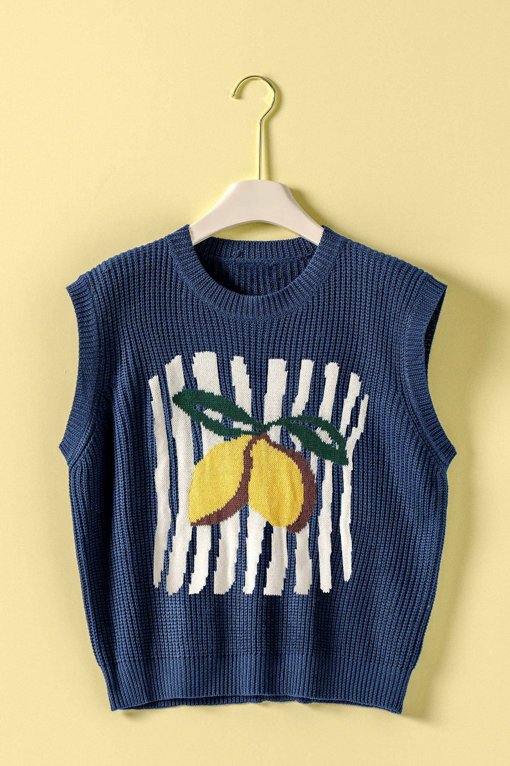 seaside citrus sweater vest - navy