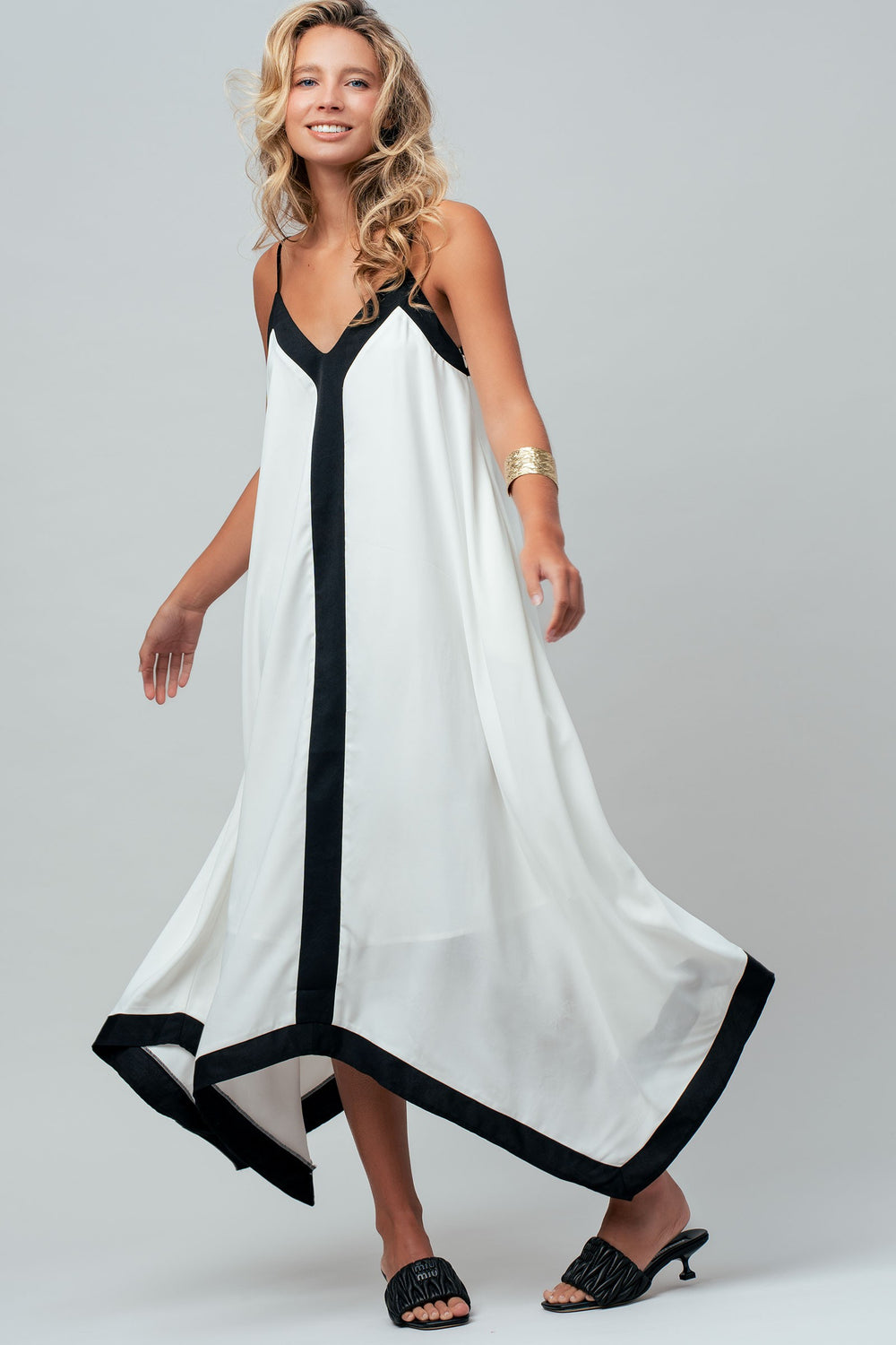 trim handkerchief slip dress - ivory (additional view)