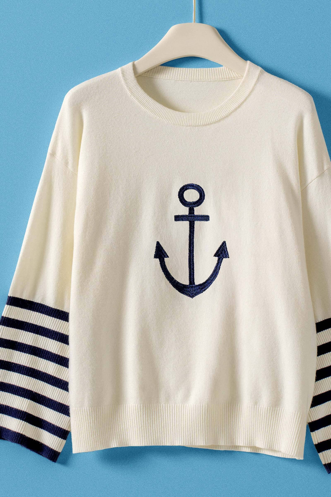 stripe sleeve sweater - ivory (additional view)