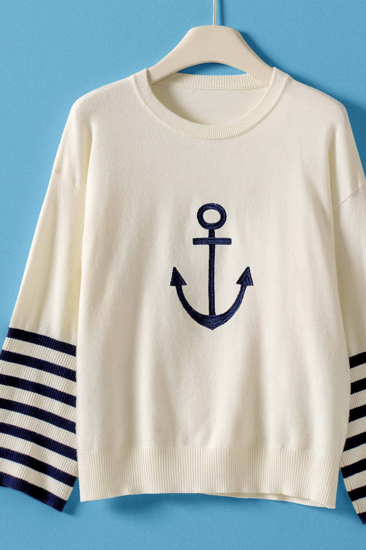 stripe sleeve sweater - ivory (additional view)