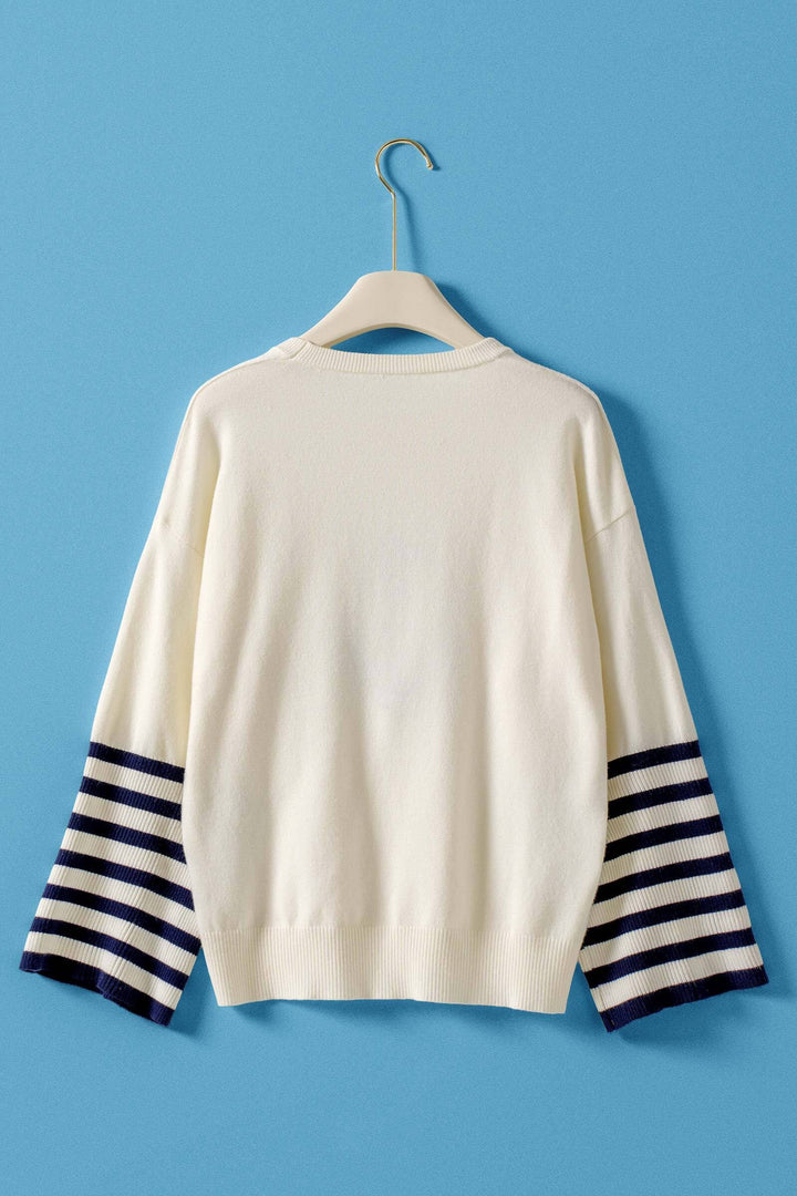 stripe sleeve sweater - ivory (additional view)