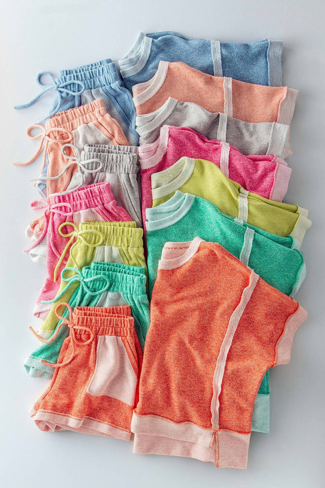 relaxed terry tee shorts set - default (additional view)