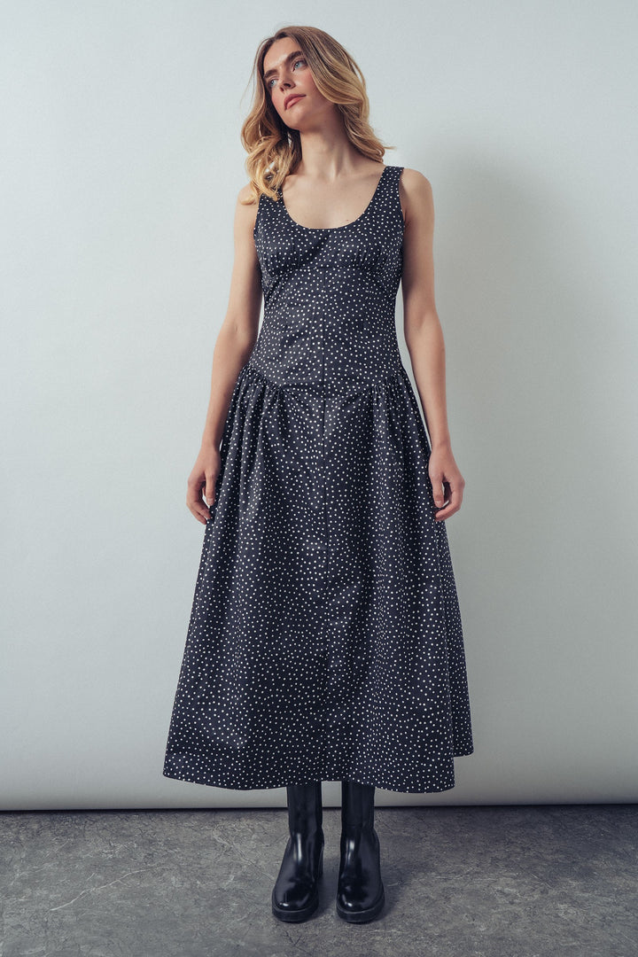 dot midi tank dress - black (additional view)