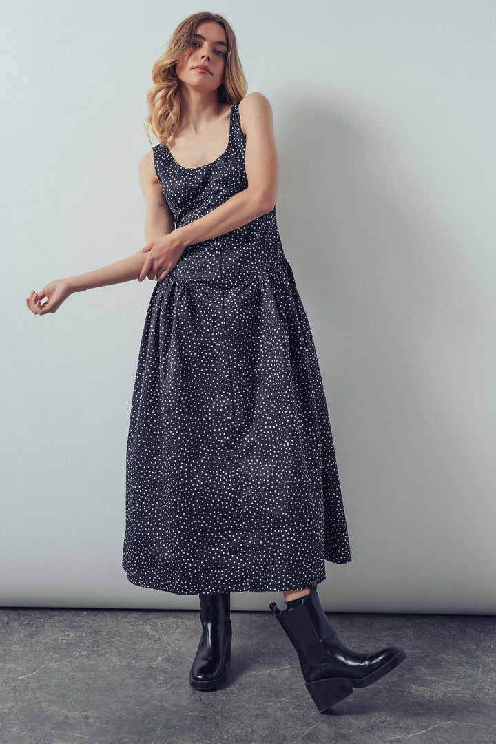 dot midi tank dress - black (additional view)