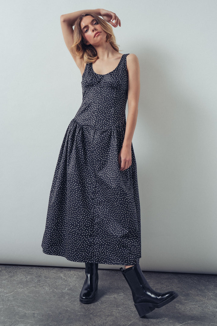 dot midi tank dress - black (additional view)